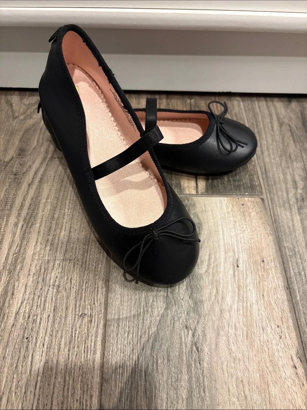 H&M Black Mary Jane Ballet Flats with Pink Lining